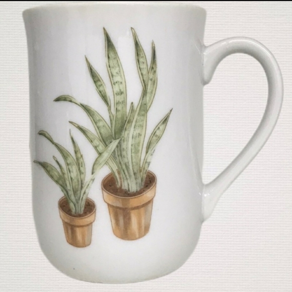 Set of 2 Plant Lover Vintage Ceramic Coffee Mugs - Picture 4 of 5